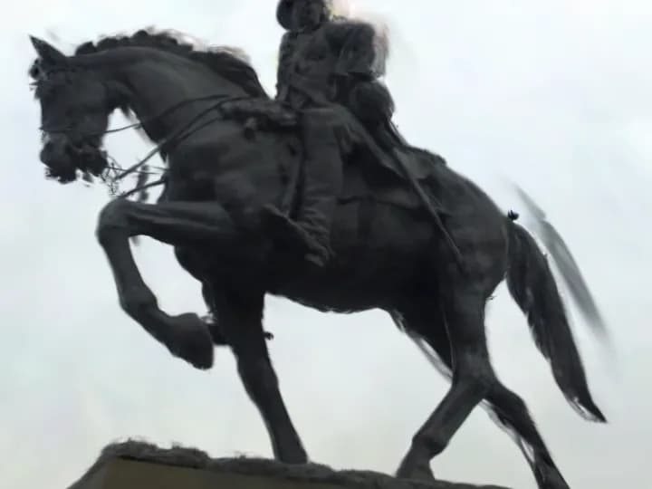 3D model of a bronze horse and rider statue